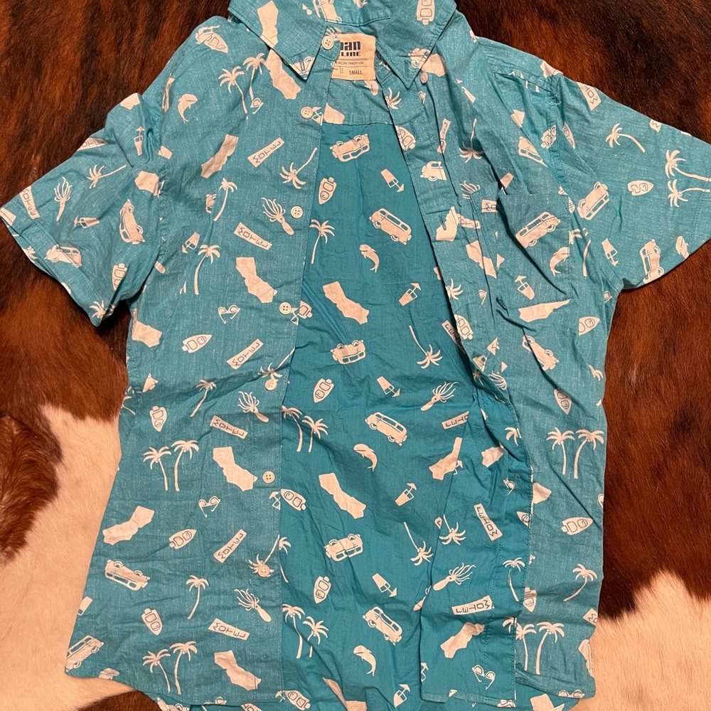 Funky VW bus button up